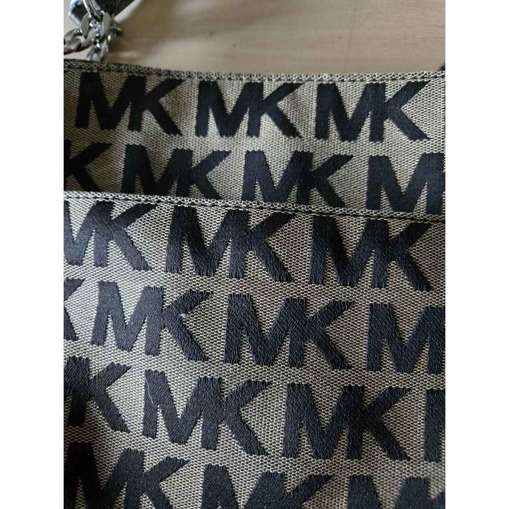 Michael Kors Signature Jacquard Canvas Bag Jet Set Shoulder Tote